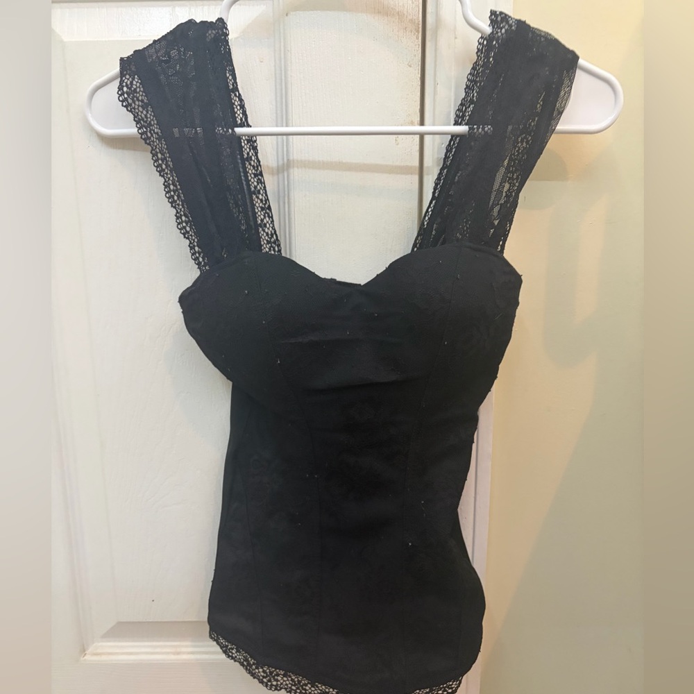 Black lace corset top